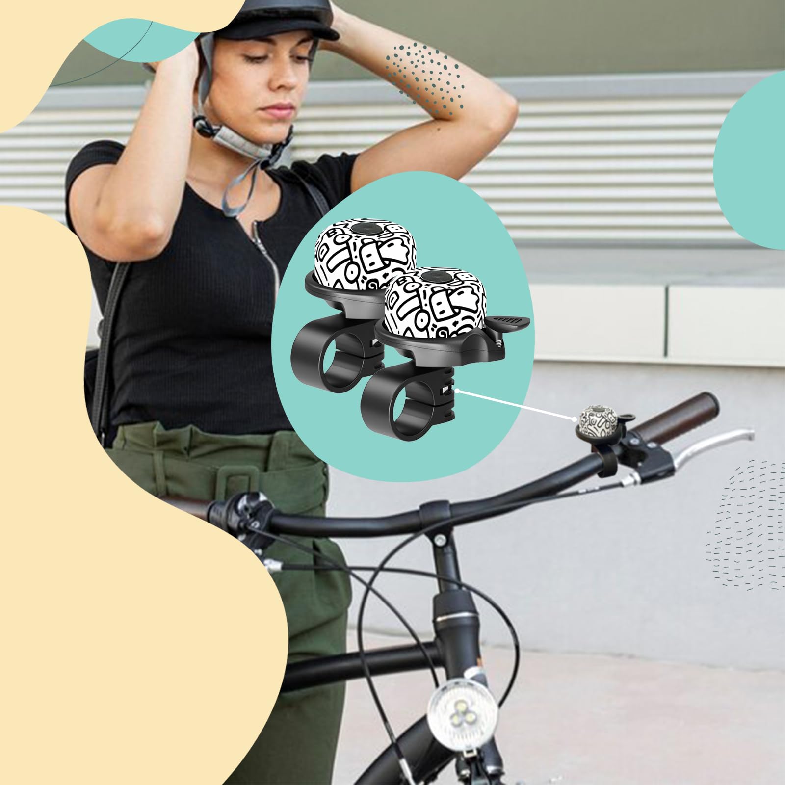2 Pack Classic Bicycle Bell - Loud & Clear Bike Bell for Adults & Kids - Perfect for Road Bikes, Electric Bikes, Cruisers & Mountain Bikes | Great for Commuting, Cycling Safety & Outdoor Adventures