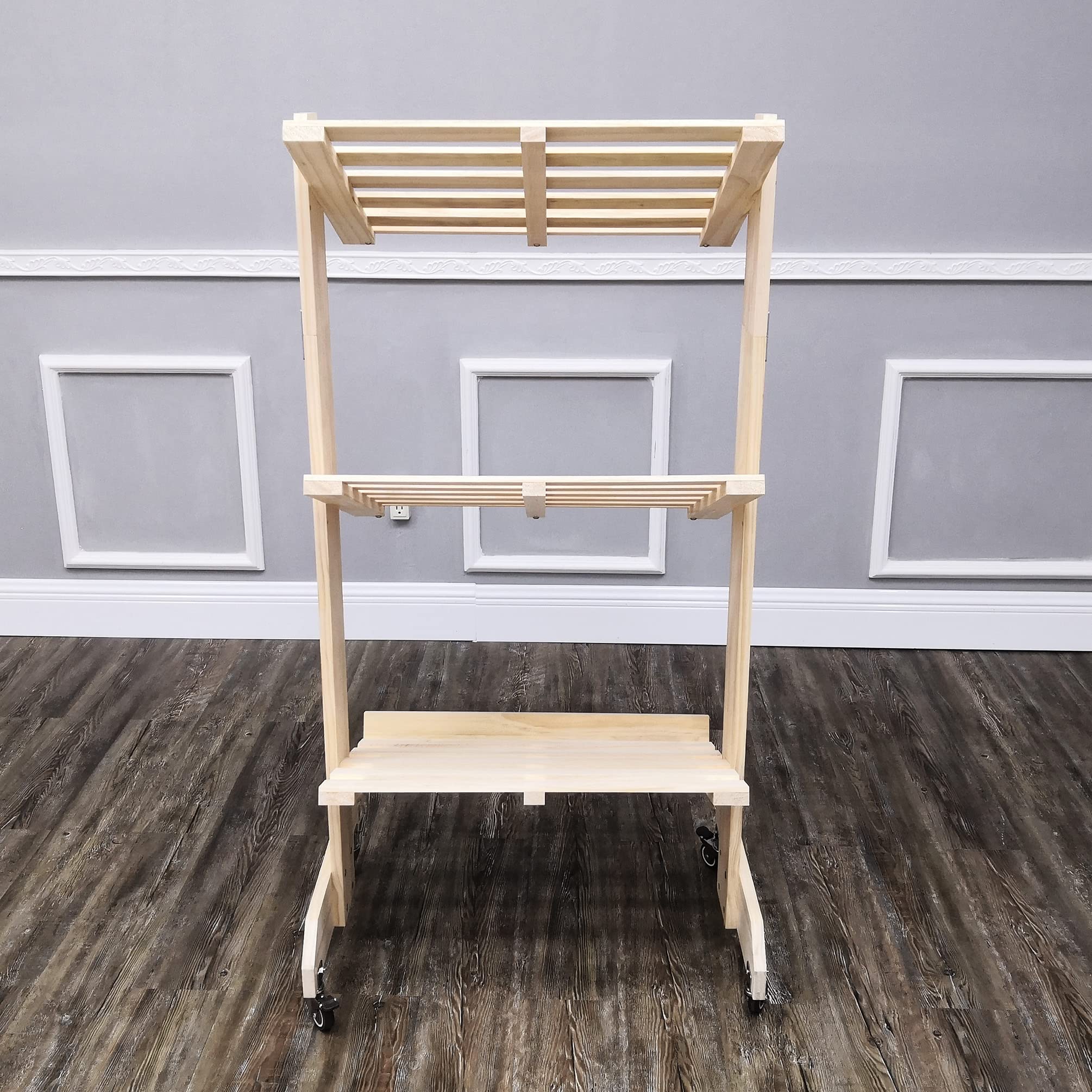 FixtureDisplays® Solid Wood Bakery Display Rack - 26.8