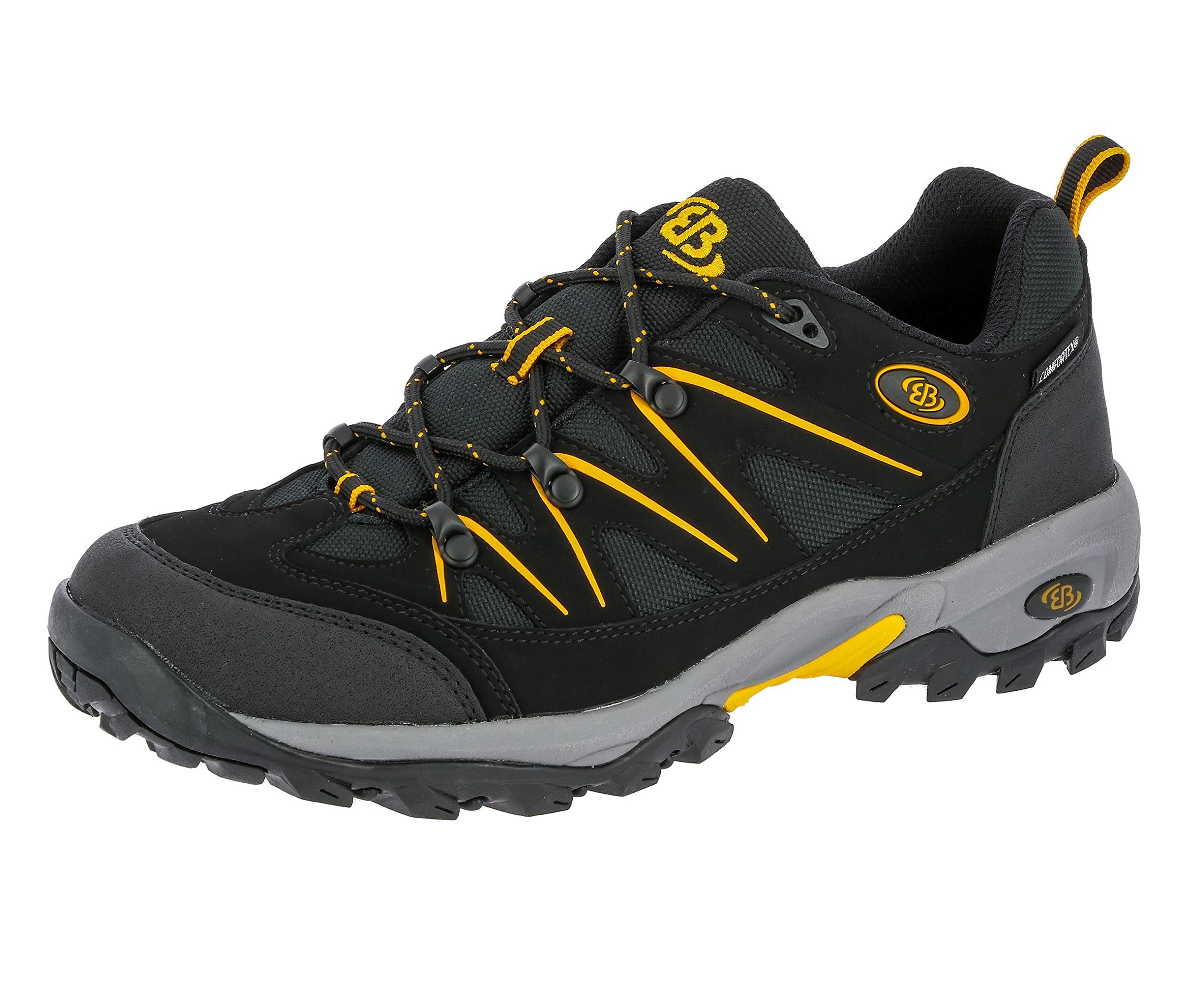 Women's Low Rise Hiking Boots - Black & Yellow Waterproof Outdoor Shoes for Hiking & Trekking | Size 12 | Perfect for Trail Walking & Mountain Adventures