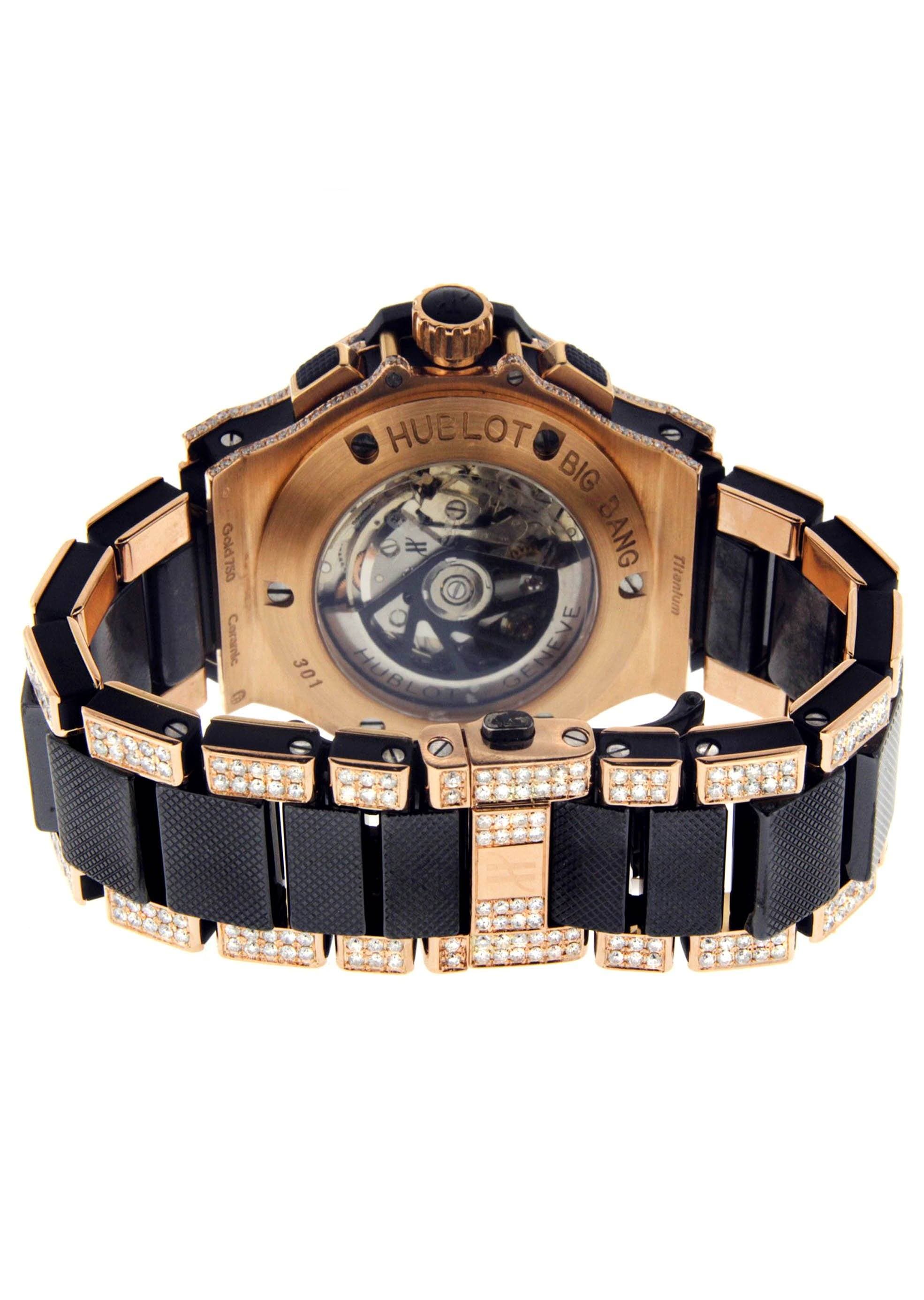 Luxury Diamond Hublot Big Bang Evolution Watch - 18K Rose Gold Men's Chronograph | Perfect for Formal Events, Business Meetings & Special Occasions