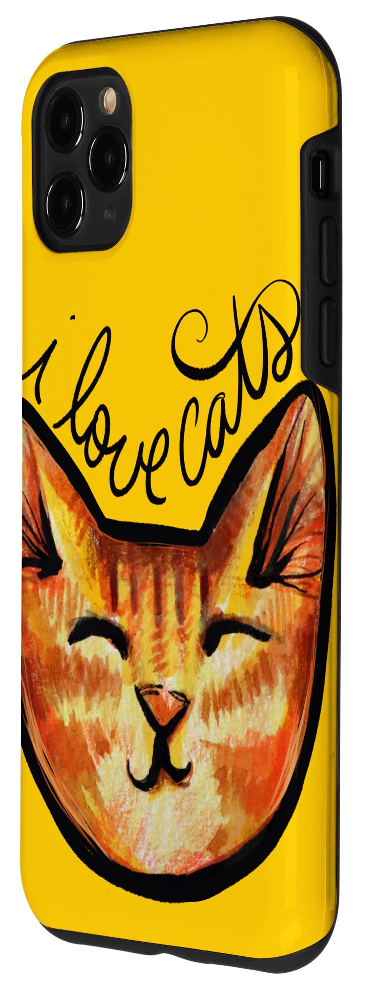 iPhone 11 Pro Max Cute Orange Tabby Cat Case - Funny I Love Cats Phone Cover for Women & Men - Perfect for Caturday, Cat Lovers & Daily Use