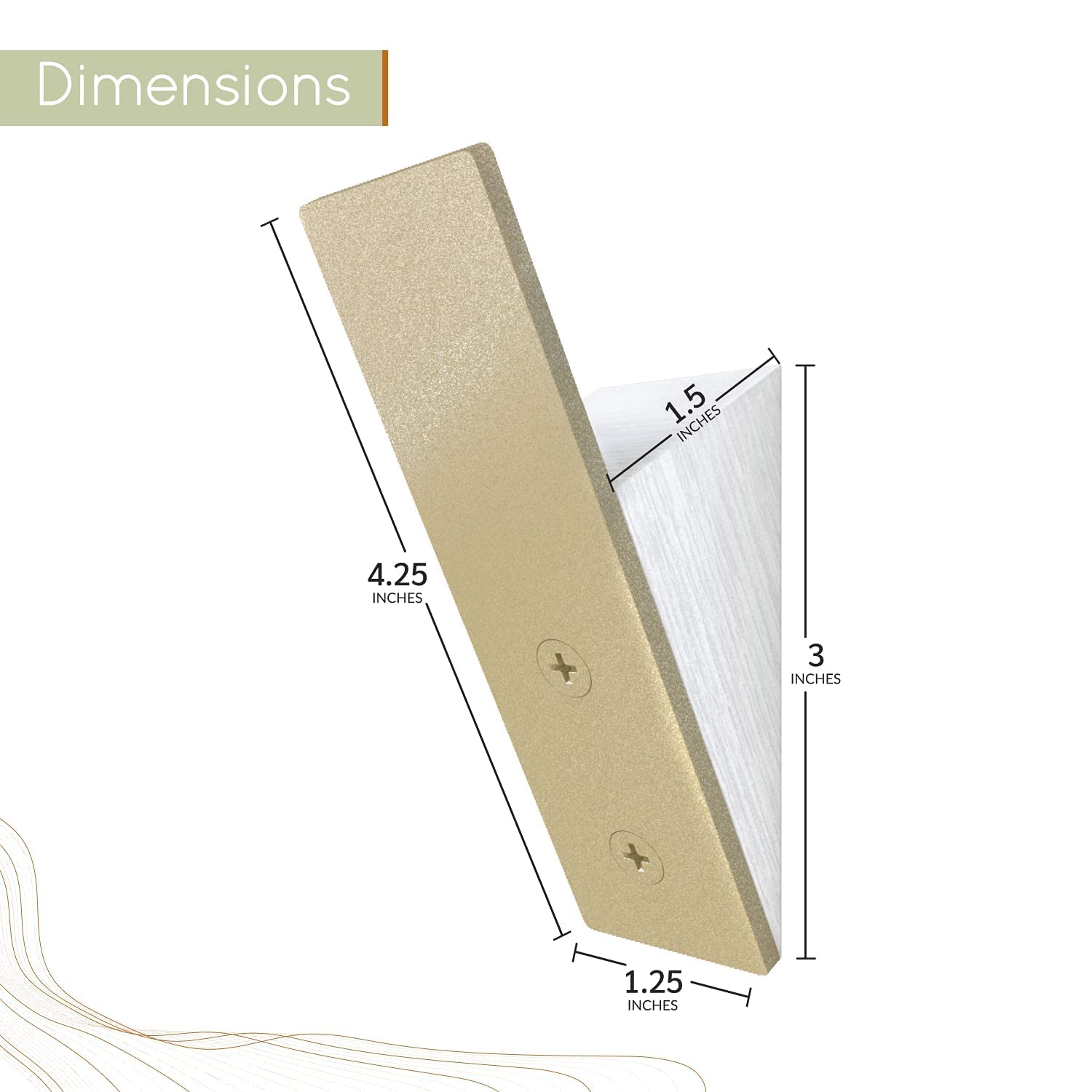 Gold Wall Coat Hat Hanger - 3 Pack Brass Bath Robe Towel Hooks - Rustic Bathroom Decor Accessories - Perfect for Bathroom, Bedroom & Entryway Organization