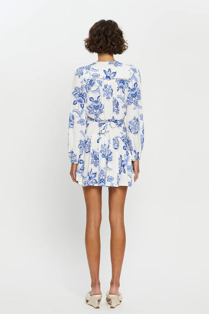 Kivari Chiara Tie Front Mini Dress - Women's Floral Summer Dress for Beach, Party & Date Night | Casual & Elegant Style