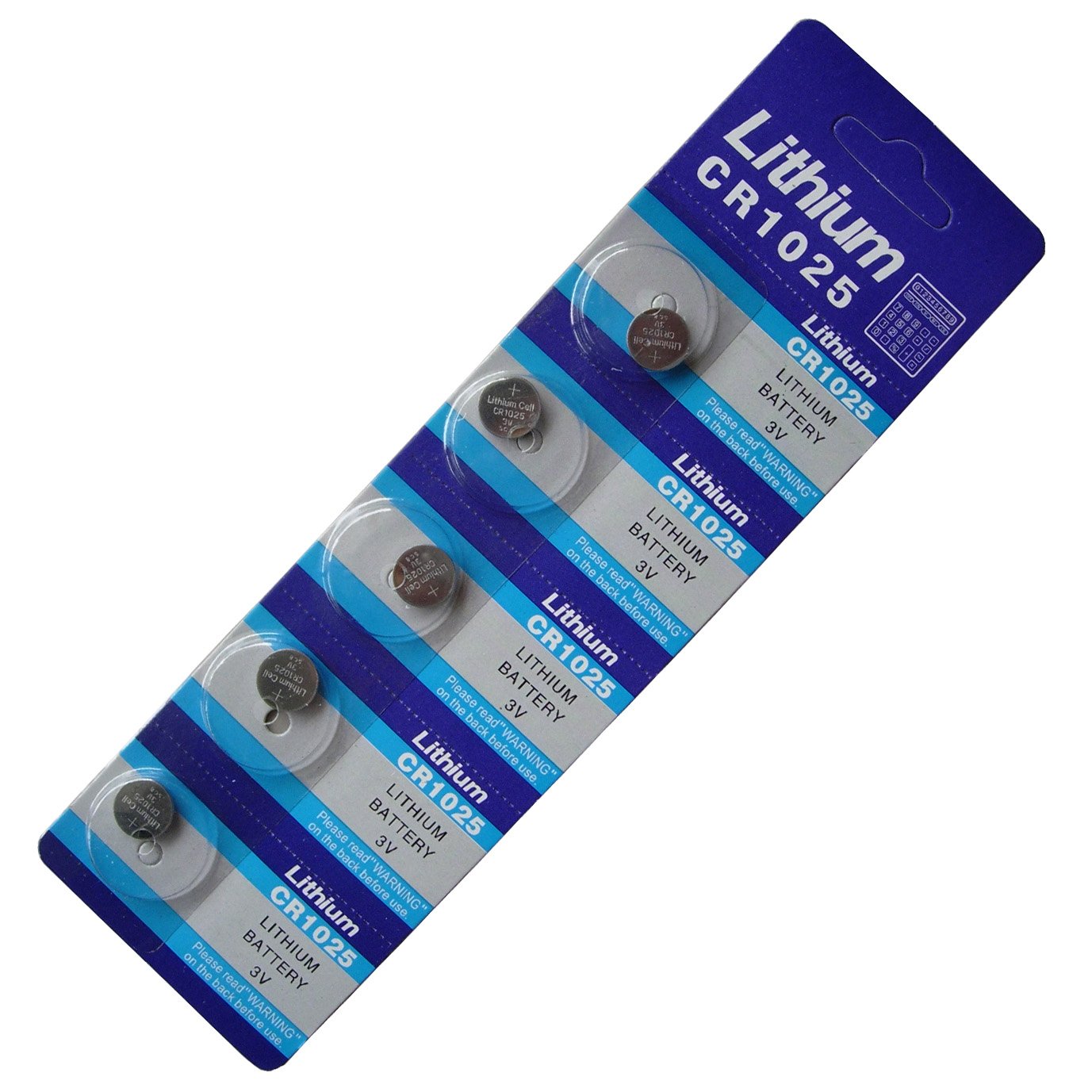 5-Pack CR1025 BR1025 3V Lithium Batteries - Long Lasting Power for Watches, Calculators, Key Fobs & Small Electronics