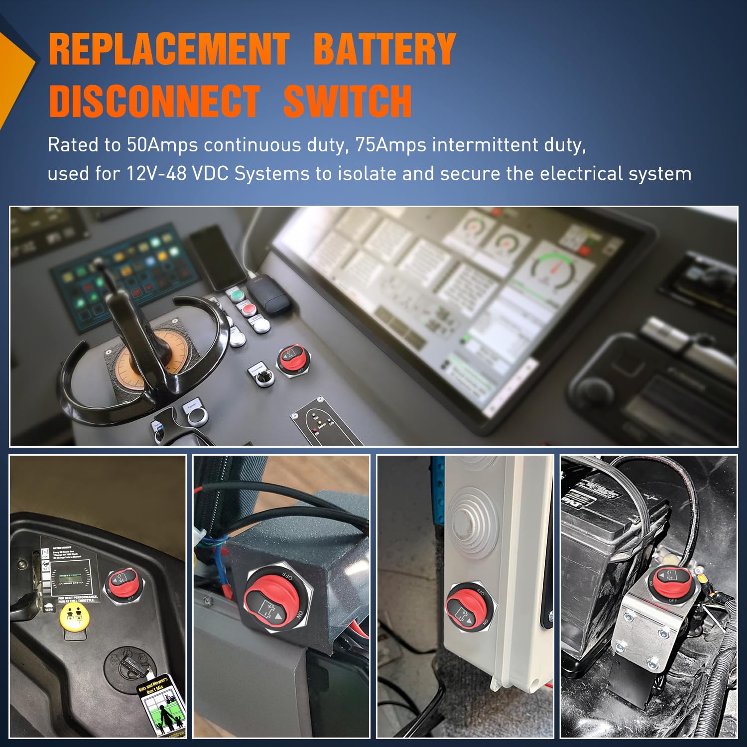 200A ON/OFF Battery Disconnect Switch - Heavy Duty Marine/RV/Car Power Cutoff for Safety & Maintenance | Waterproof & Corrosion Resistant