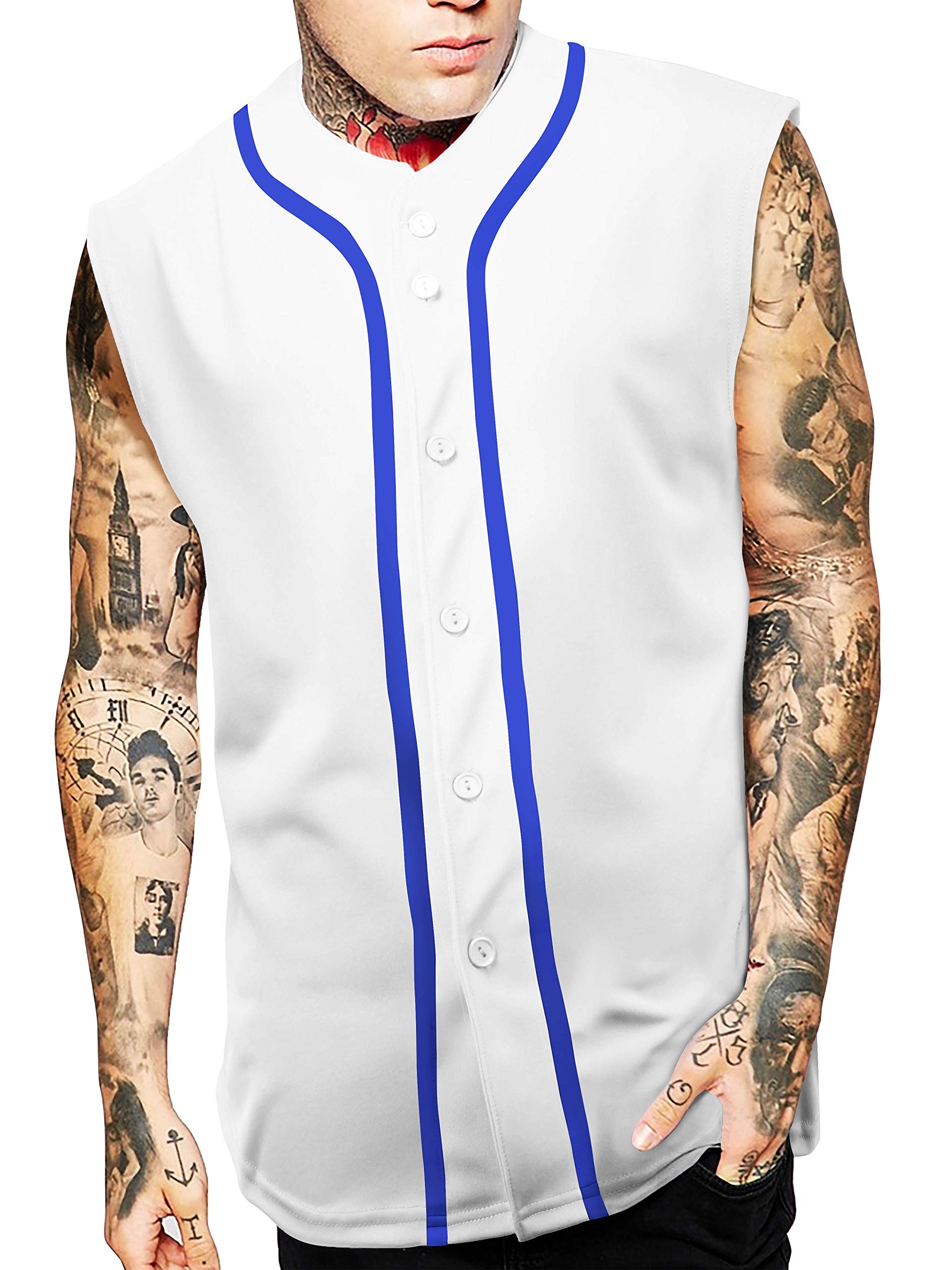 Men's Sleeveless Baseball Jersey - Button Down Softball Tank Top for Athletic Wear & Casual Outfits | Perfect for Games, Practice & Summer Street Style