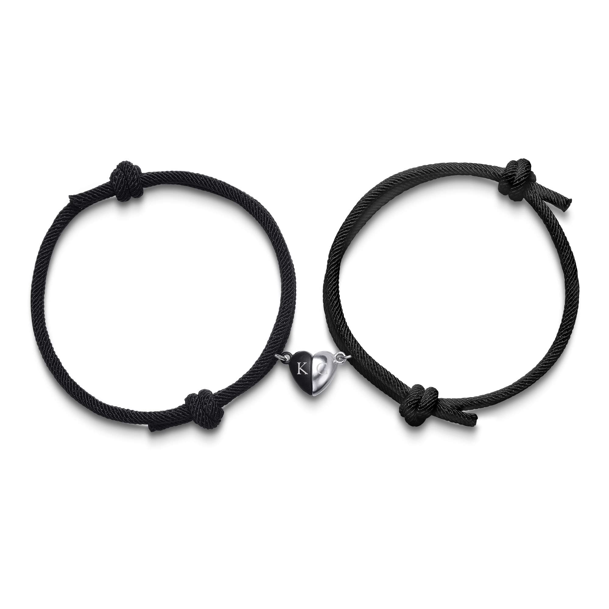 Custom Couple Bracelets for Him & Her - Personalized Engraved Matching Bracelets with Free Name/Date - Romantic Jewelry Gift for Couples, Best Friends, Anniversaries & Valentine's Day | Perfect for Date Nights, Proposals & Special Occasions
