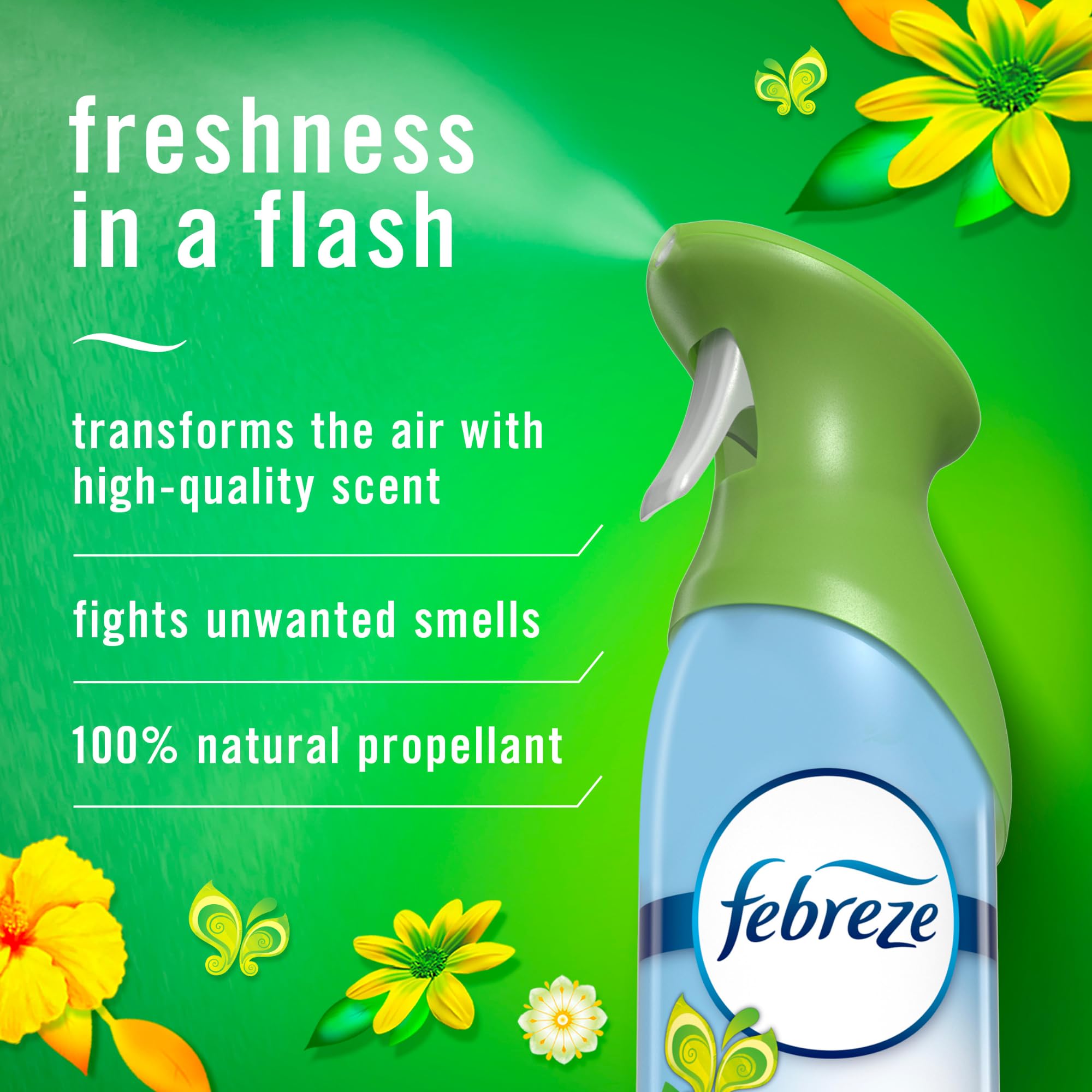 Febreze Air Freshener Spray - Gain Original Scent (8.8oz, 6-Pack) | Odor Eliminator for Home, Bathroom & Kitchen | Long-Lasting Aerosol Room Spray | Perfect for Freshening Living Spaces, Offices & Cars