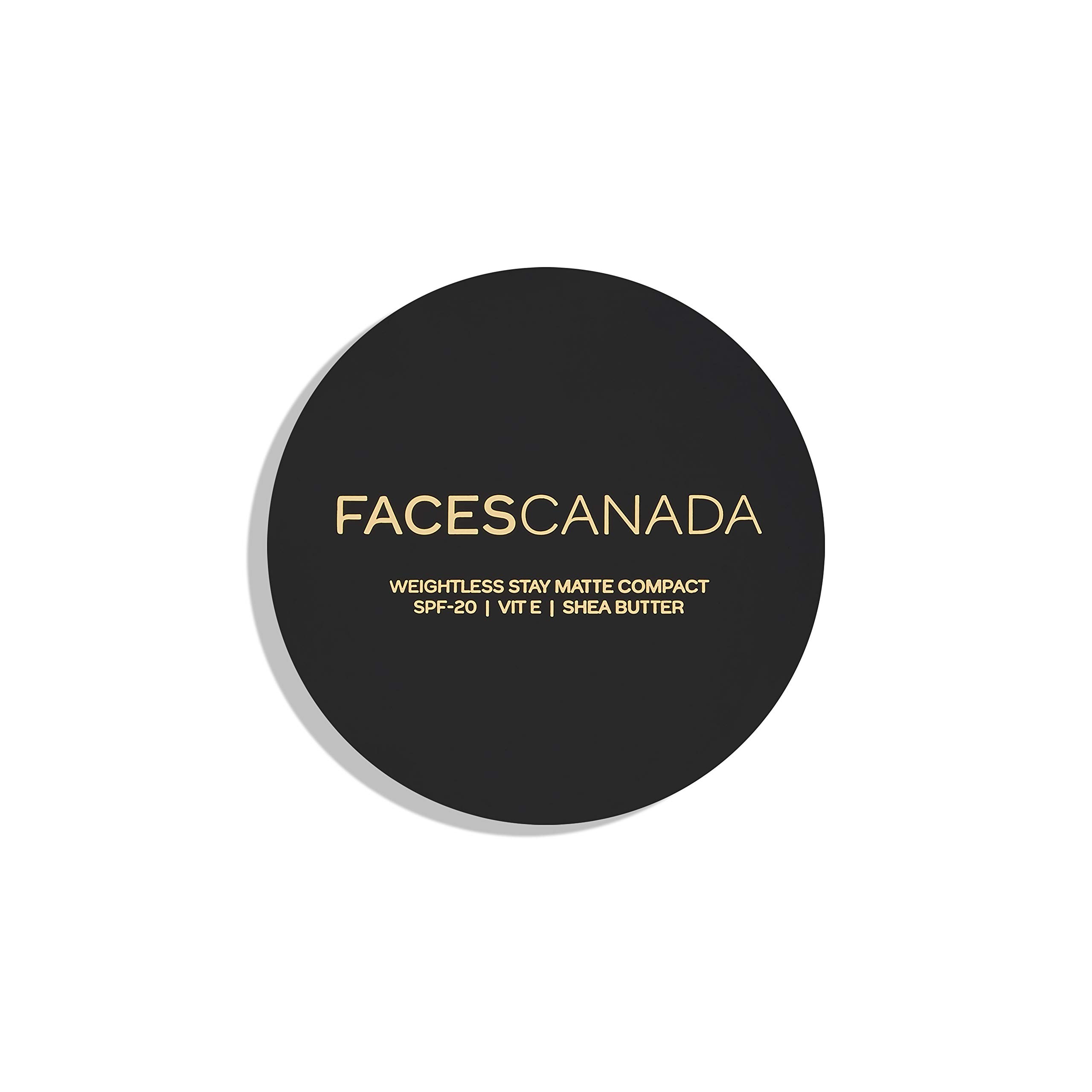 Faces Canada Weightless Stay Matte Compact Powder with Vitamin E & Shea Butter - SPF 20 Sand 04 (9g) & Magnet Eyes Kajal Eyeliner (0.35g) - Oil Control Makeup for Oily Skin, Long-Lasting Matte Finish for Daily Use & Party Looks