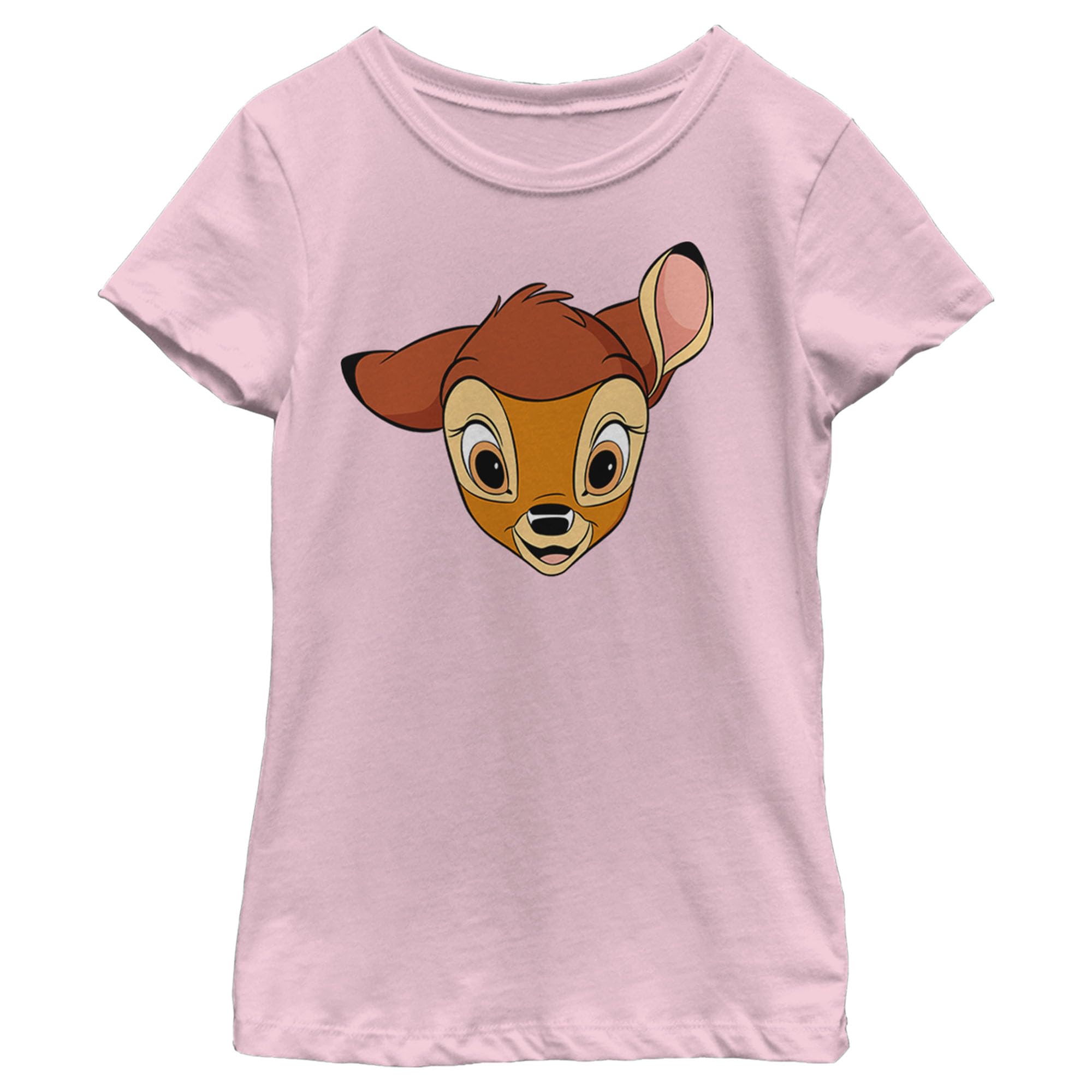 Disney Bambi Big Face Girls Short Sleeve T-Shirt - Cute Cartoon Deer Graphic Tee for Toddler & Kids - Perfect for Playdates, Birthday Parties & Everyday Wear