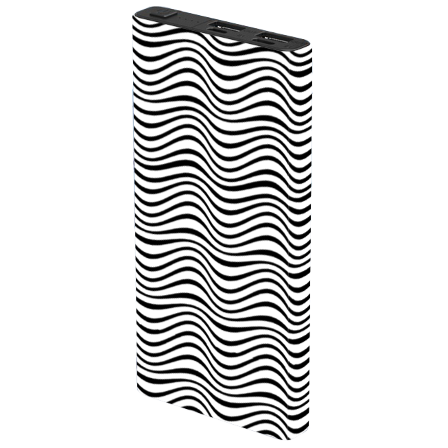 Black Wave 10000mAh Portable Power Bank - Fast Charging External Battery Pack for iPhone, Samsung, Android Phones | Perfect for Travel, Camping & Emergency Charging