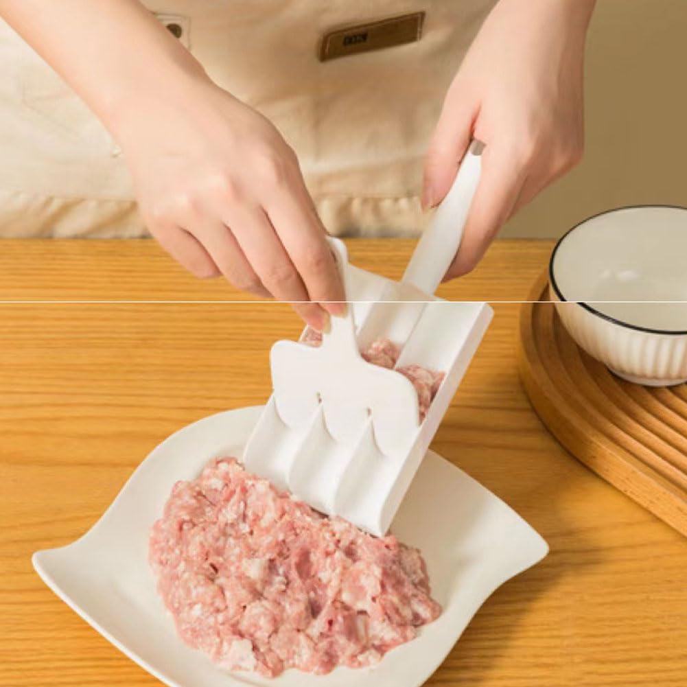 2 Sets of 3-in-1 Meatball Maker Tool - Triple Meatball & Cookie Dough Scoop with Cutting Spade - Kitchen Cooking Accessories for Meatballs, Fish Balls & Baking (Perfect for Home Chefs & Meal Prep)