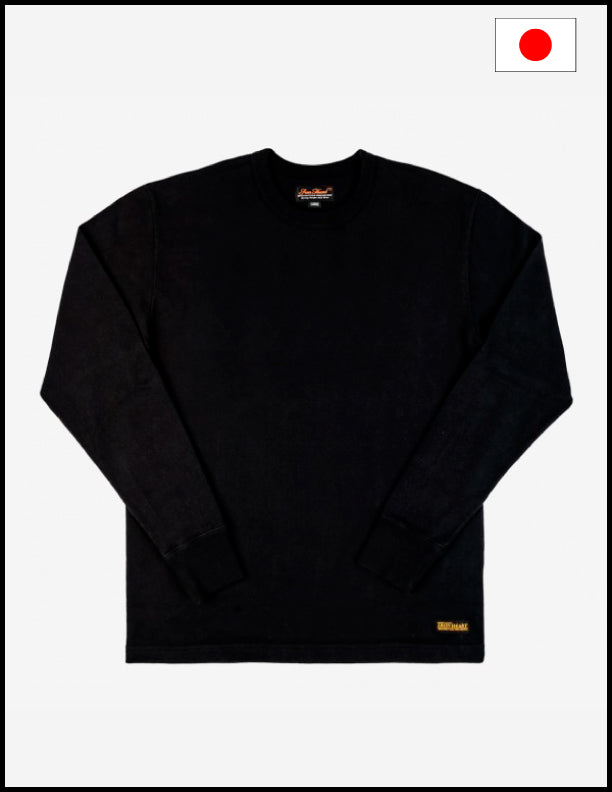 Iron Heart IHTL 1501 11oz Heavyweight Cotton Knit Long Sleeve Crew Neck Sweater for Men - Black | Premium Winter Pullover for Casual Wear & Outdoor Activities