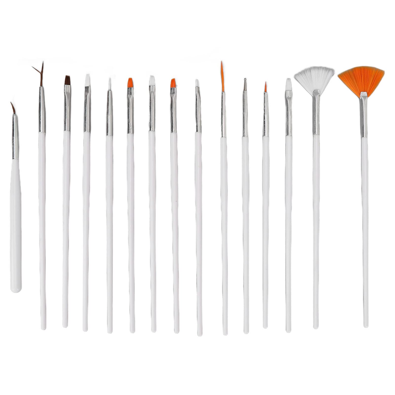 15-Piece Professional Nail Art Brush Set - Gel Nail Brushes for Painting, Lining & Design | Salon-Quality Nail Art Tools for Home & Professional Use | Perfect for DIY Manicures, Acrylic Nails & Gel Polish Application