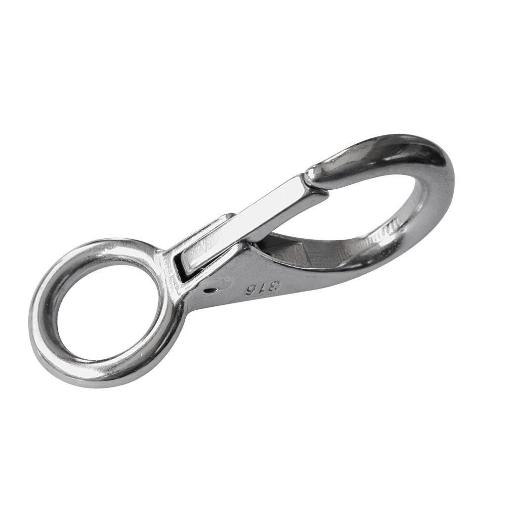 Colcolo Heavy Duty Marine Stainless Steel Fixed Eye Snap Hook - Corrosion Resistant Boat Spring Clip for Sailing, Fishing & Water Sports Gear