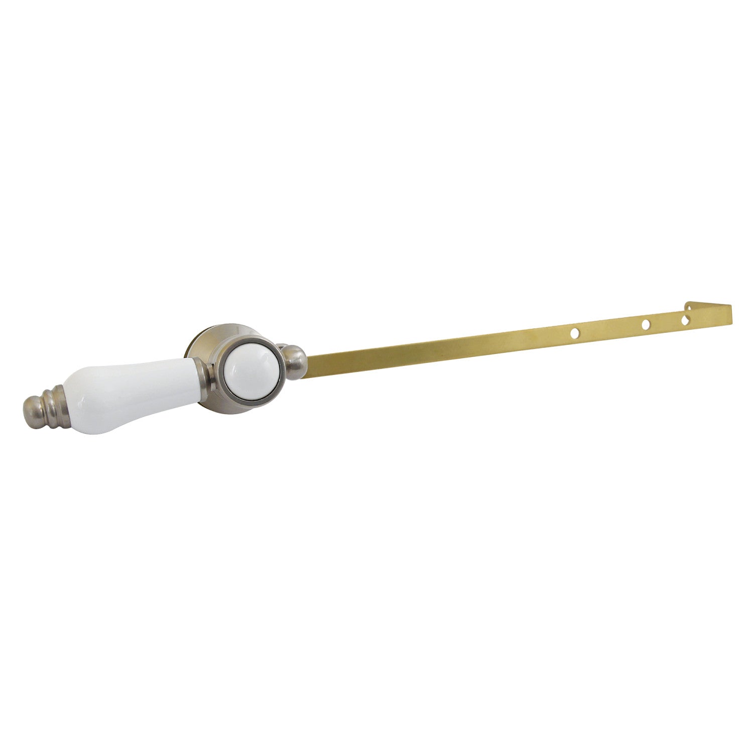 Bel Air KTBPLD8 Universal Front or Side Mount Toilet Tank Lever in Brushed Nickel - Durable Replacement for Easy Toilet Flushing and Maintenance