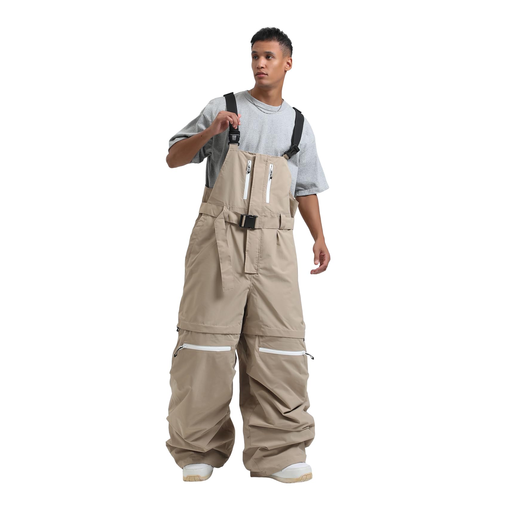 **Unisex Waterproof Windproof Insulated Snowboard Bib Overalls - Loose Fit Ski Pants for Men & Women - Perfect for Winter Sports & Snowboarding**