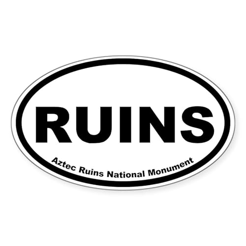 White - Aztec Ruins National Monument Oval Sticker
