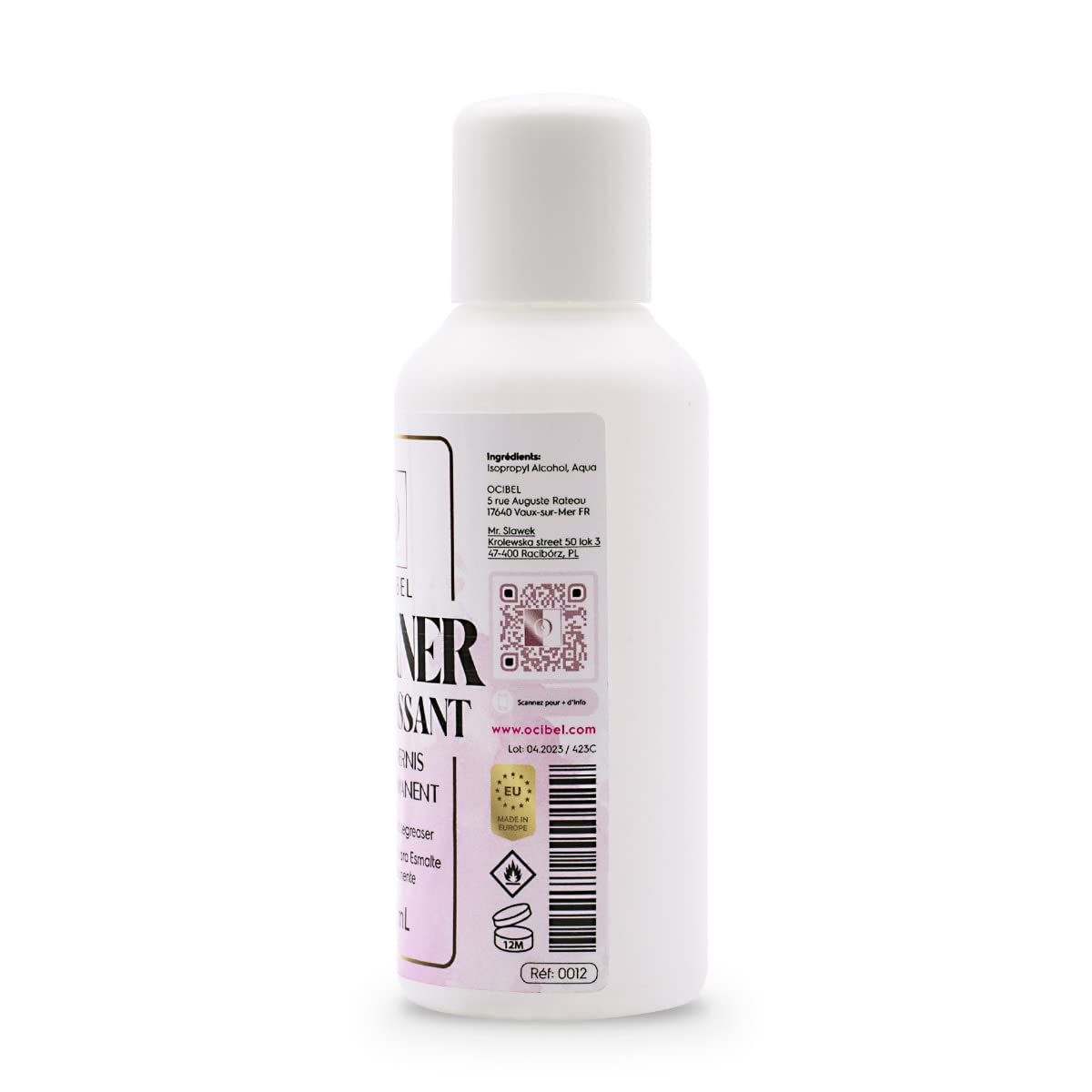 OCIBEL - 100ml Neutral Scent Nail Cleaner & Degreaser - Prep, Clean, Purify Nails - Removes Dust & Sticky Residue from Gel & Semi-Permanent Polish - Perfect for Nail Prep & Salon Use