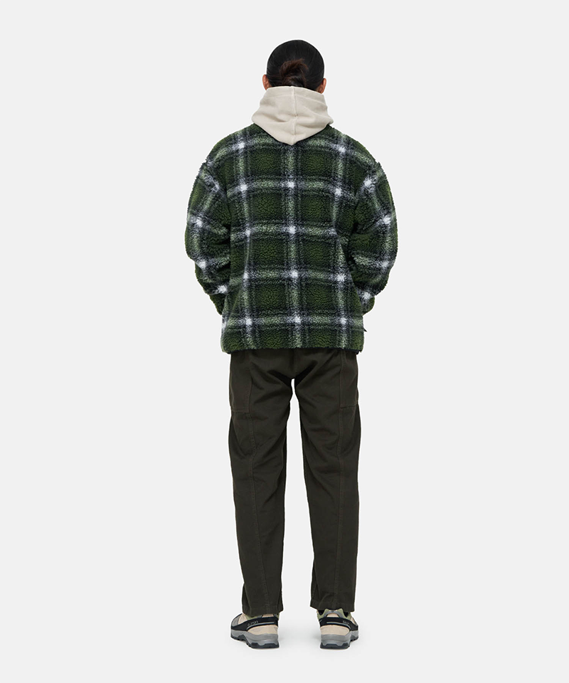Stylish Shadow Plaid Sherpa Jacket for Men & Women - Warm Winter Fleece Lined Coat - Perfect for Outdoor Adventures, Casual Wear & Cold Weather Fashion