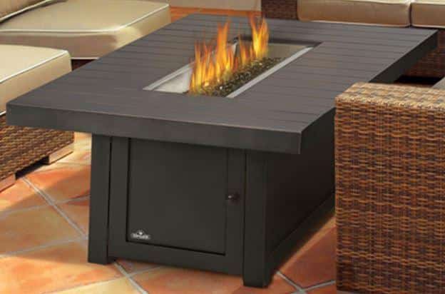 Napoleon St. Tropez Rectangle Patio Flame Table - Outdoor Fire Pit Table for Backyard, Deck, and Garden - Perfect for Entertaining and Relaxing