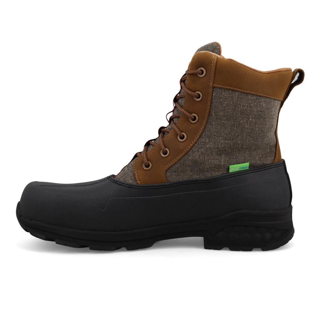 Men's 8-Inch Lace-Up Rubber Work Boots - Waterproof & Slip-Resistant Safety Shoes for Construction, Landscaping & Outdoor Work