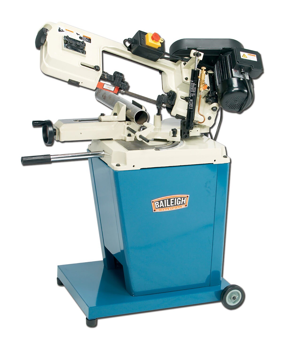 Baileigh Industrial BA9 1001095 Portable Metal Cutting Band Saw BS 128M - Heavy Duty Metalworking Tool for Workshop & Construction Sites
