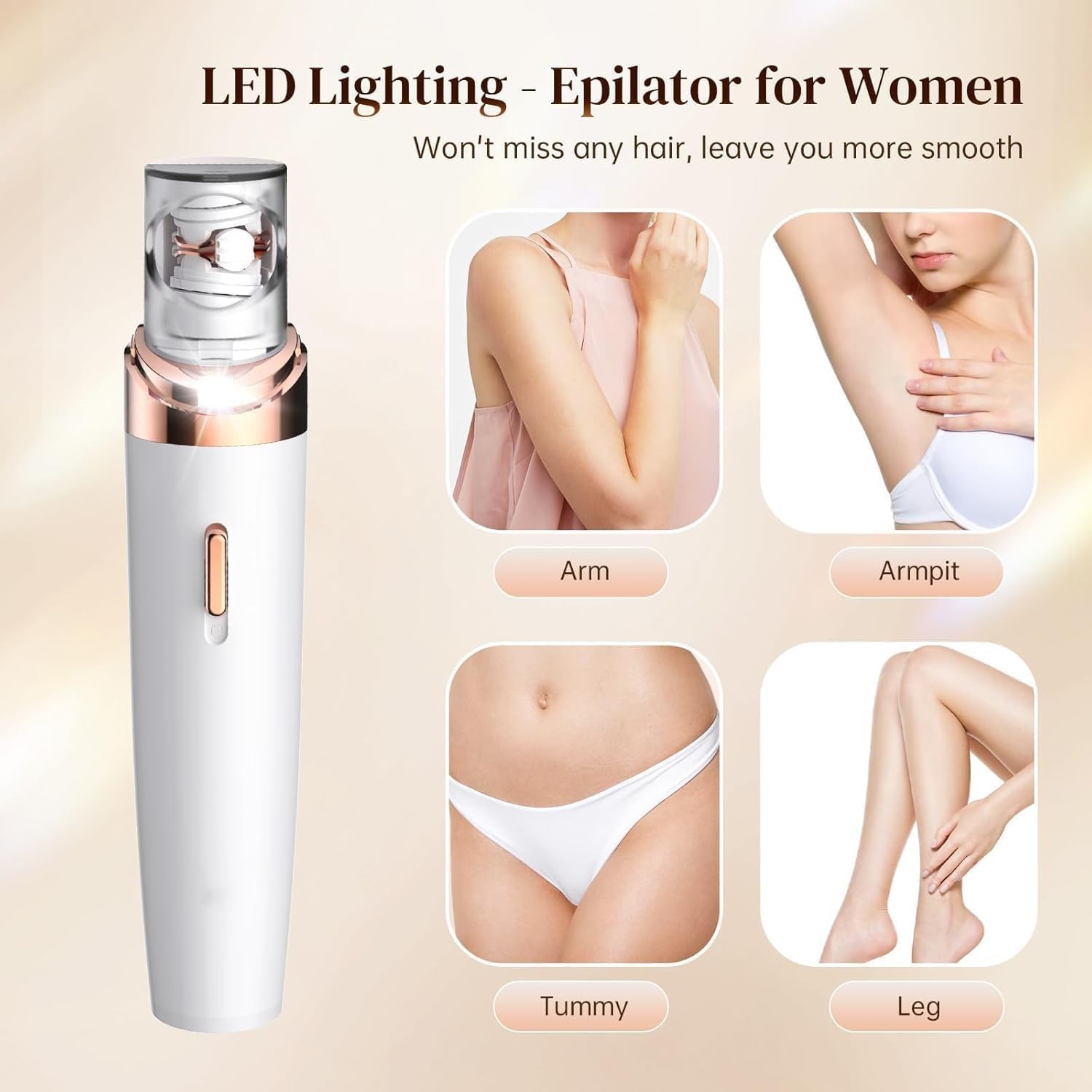 HeroEpilator Facial Hair Remover for Women - 7-in-1 Electric Razor & Painless Body Shaver - 2024 Upgraded Pink Hair Removal Device for Face, Legs, Arms & Bikini Line - Perfect for Travel & Daily Grooming