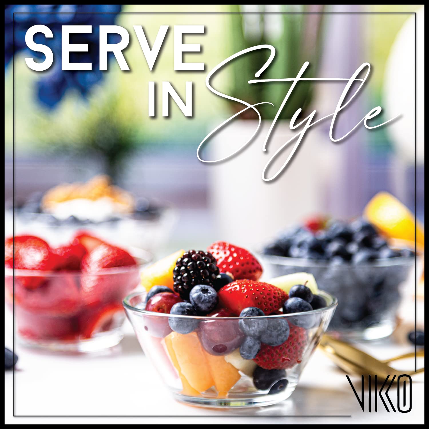 Vikko 12-Piece Glass Bowls Set - 7oz Small Glass Dishes for Desserts, Candy, Snacks, Ice Cream, Kitchen Prep & Serving - Microwave & Dishwasher Safe - Perfect for Parties, Entertaining & Daily Use