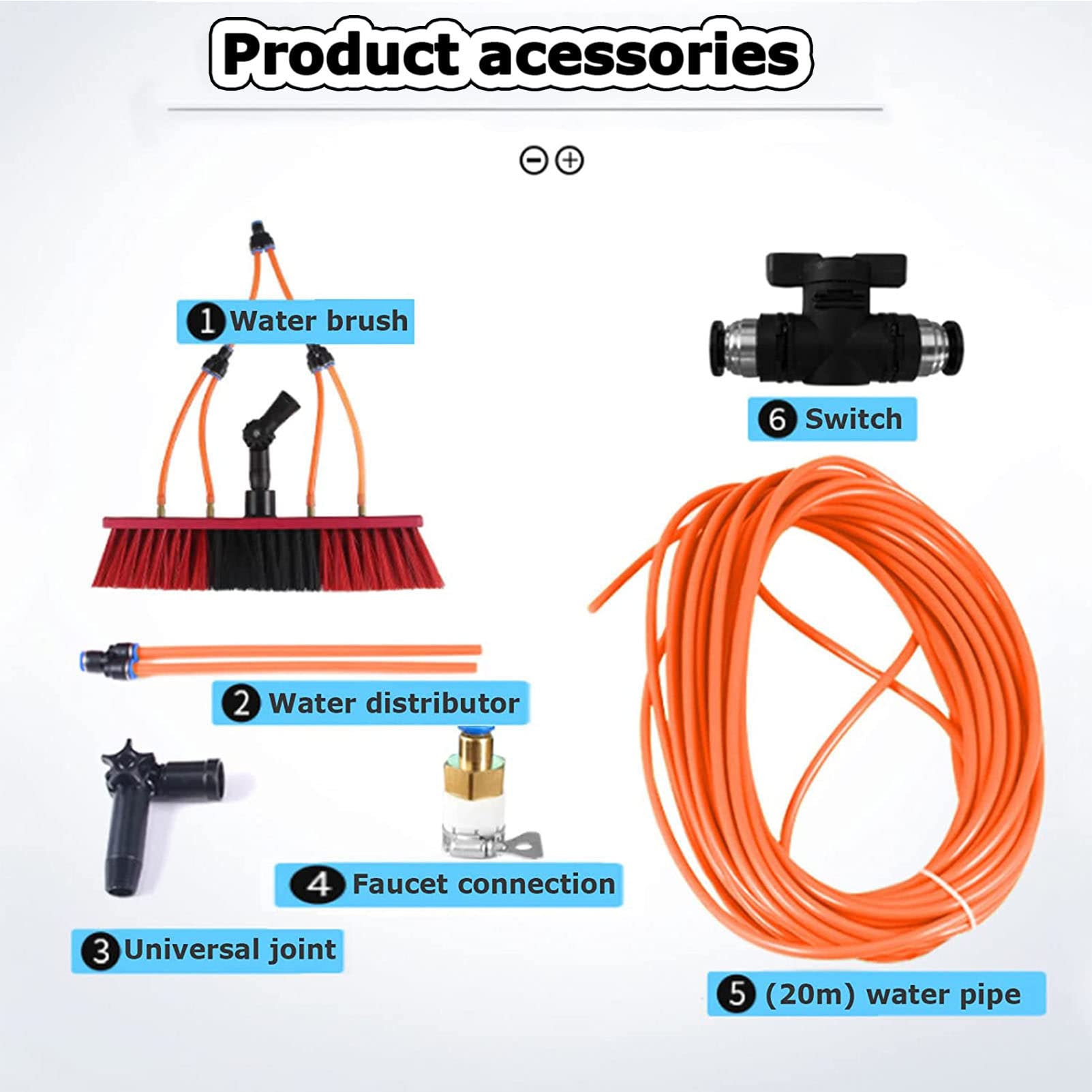 ANUU Water Fed Pole Window Cleaning Kit with 12-39 Feet Telescoping Pole, 55cm Brush & 24FT Hose - Perfect for High-Rise Windows, Solar Panels, and Hard-to-Reach Surfaces