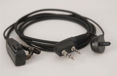 NSKI Air Acoustic Earpiece Headset for Two Way Radios - Compatible with UV-5R, UV-B6, BF-888S, UV-B5 Walkie Talkies (2-Pin Jack) - Ideal for Security, Construction & Outdoor Communication