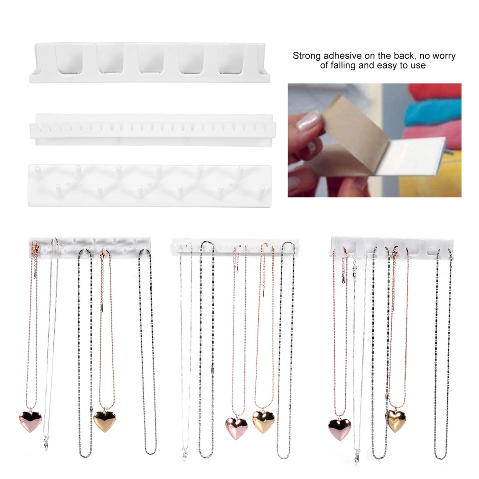 9-Piece Jewelry Organizer Wall Hanging Display - Necklace Ring Earring Storage Hook Holder with Hanger Rack | Perfect for Bedroom Closet, Boutique & Gift Shop Jewelry Organization