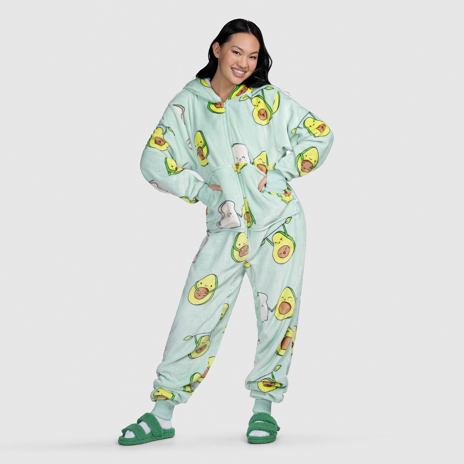 Soft & Cozy Avocado Onesie for Adults & Kids - Cute & Comfortable Pajamas for Sleepwear, Lounge Wear, and Halloween Costumes