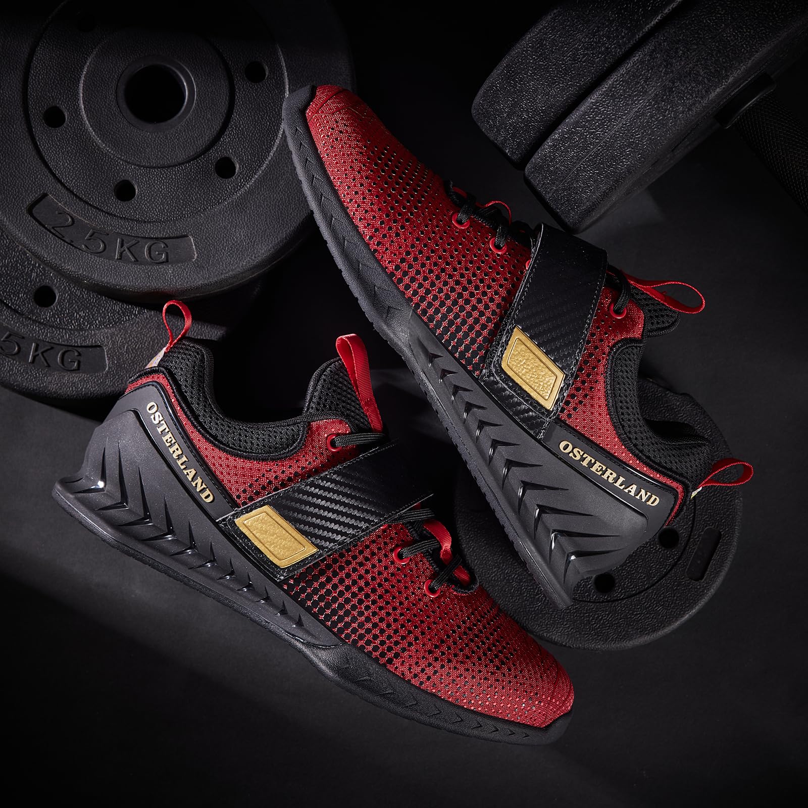 Osterland Weightlifting Shoes for Men & Women - Powerlifting Gym Shoes for Crossfit Training, Deadlifting & Squatting - Heavy Duty Lifting Footwear for Weight Training & Strength Workouts - Perfect for Gym, Home Workouts & Crossfit Competitions