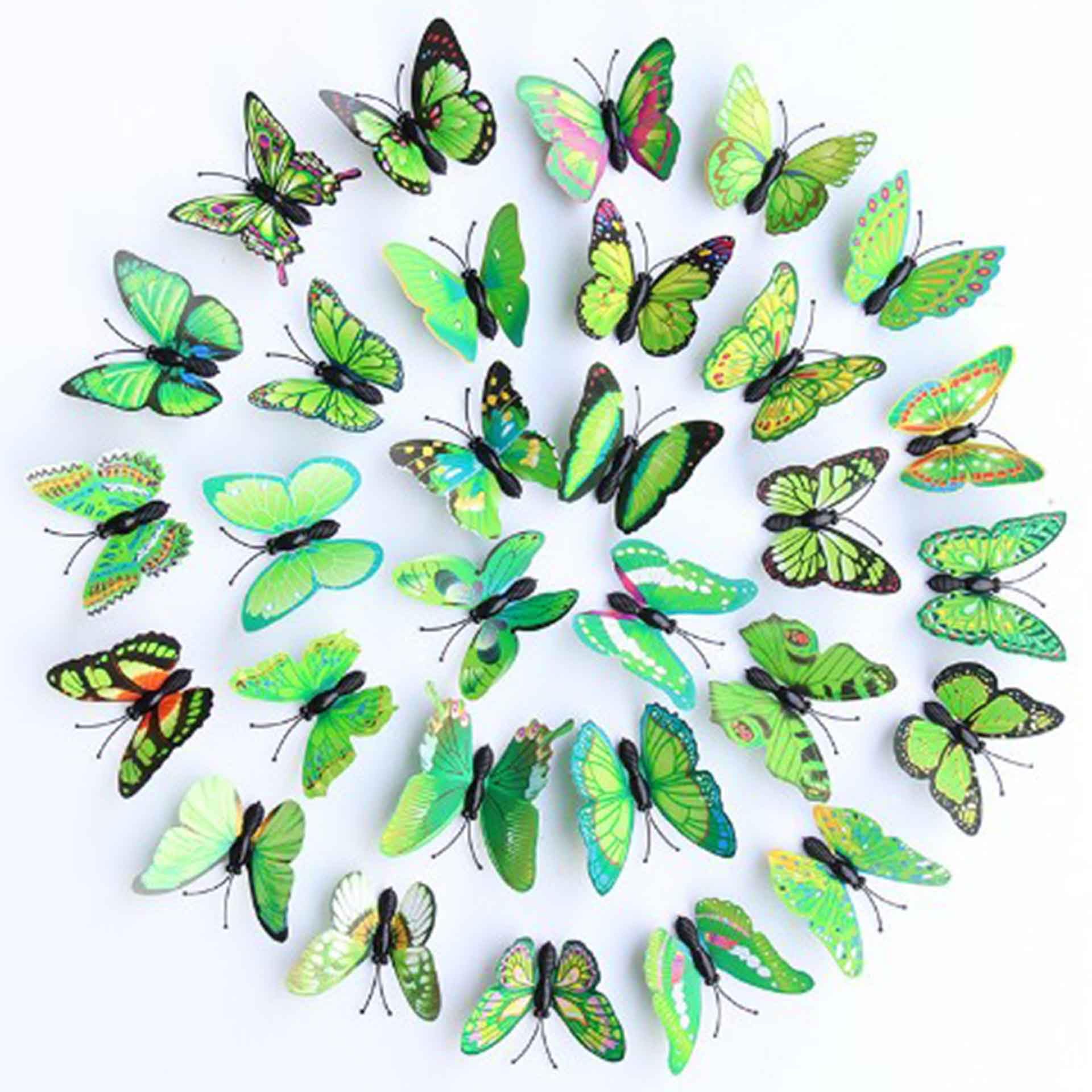 BARTOSI Green Butterfly Hair Clips for Women & Girls - Pack of 20 Cute Hair Barrettes, Styling Accessories for School, Parties & Everyday Wear