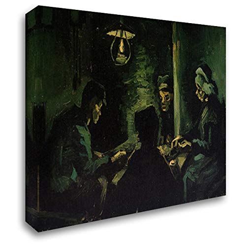 Vincent Van Gogh 'Four Peasants at A Meal' 24x20 Canvas Art Print - Study for 'The Potato Eaters' - Gallery Wrapped Stretched Wall Decor for Living Room, Office & Bedroom