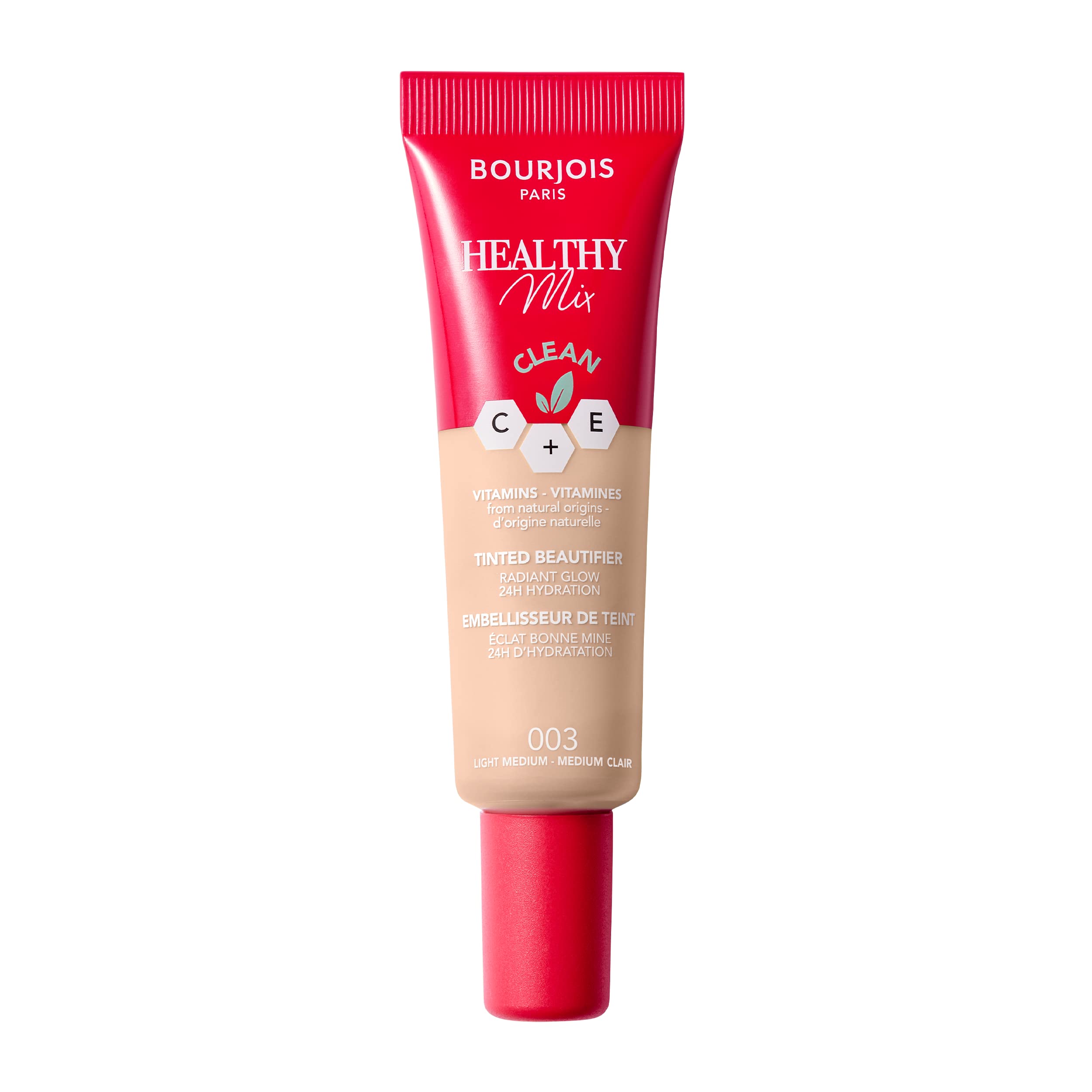 Bourjois Healthy Mix Clean Skin Tint Foundation - 003 Medium Light - Natural Glow, Hydrating & Lightweight - Perfect for Daily Wear & Flawless Makeup Looks