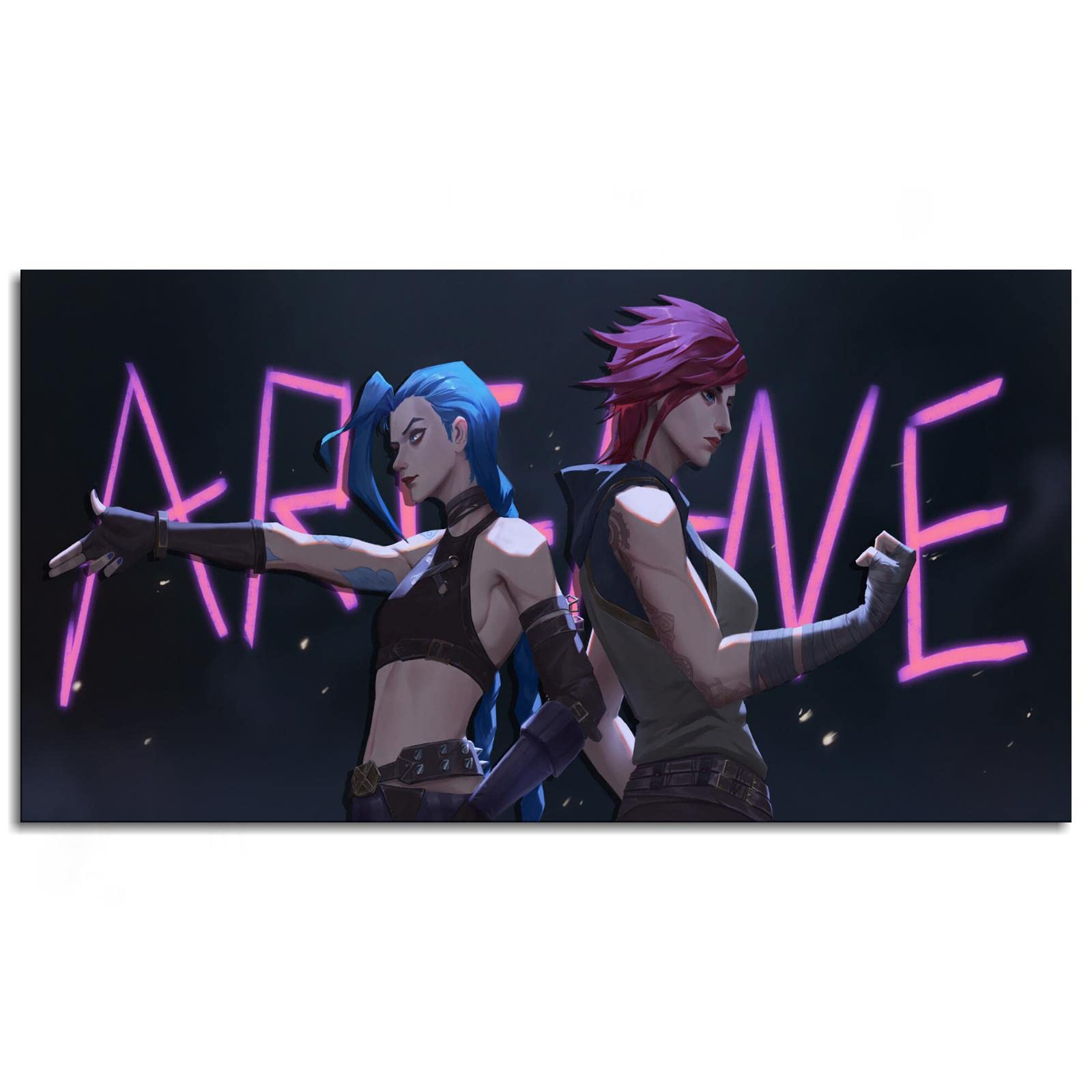Arcane Jinx Canvas Print - Side View Poster Wall Art for Home, Office & Cinema Decor - Unframed 42x24 Inches - Perfect for Gaming Rooms & Anime Themed Spaces