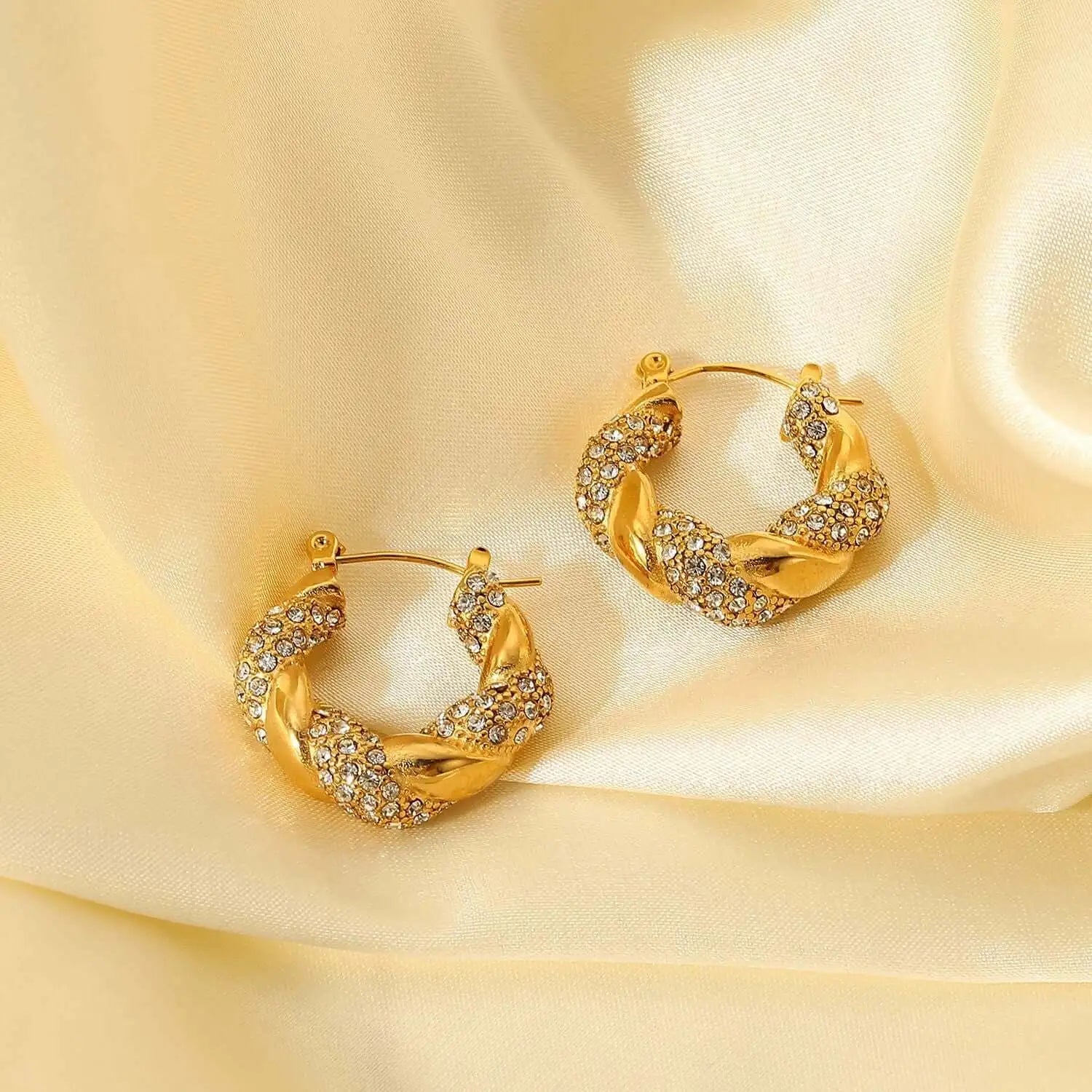 18K Gold Plated Irregular Blade Hoop Earrings for Women | Trendy Geometric Dangle Earrings | Perfect for Parties, Weddings & Everyday Wear | JDE021