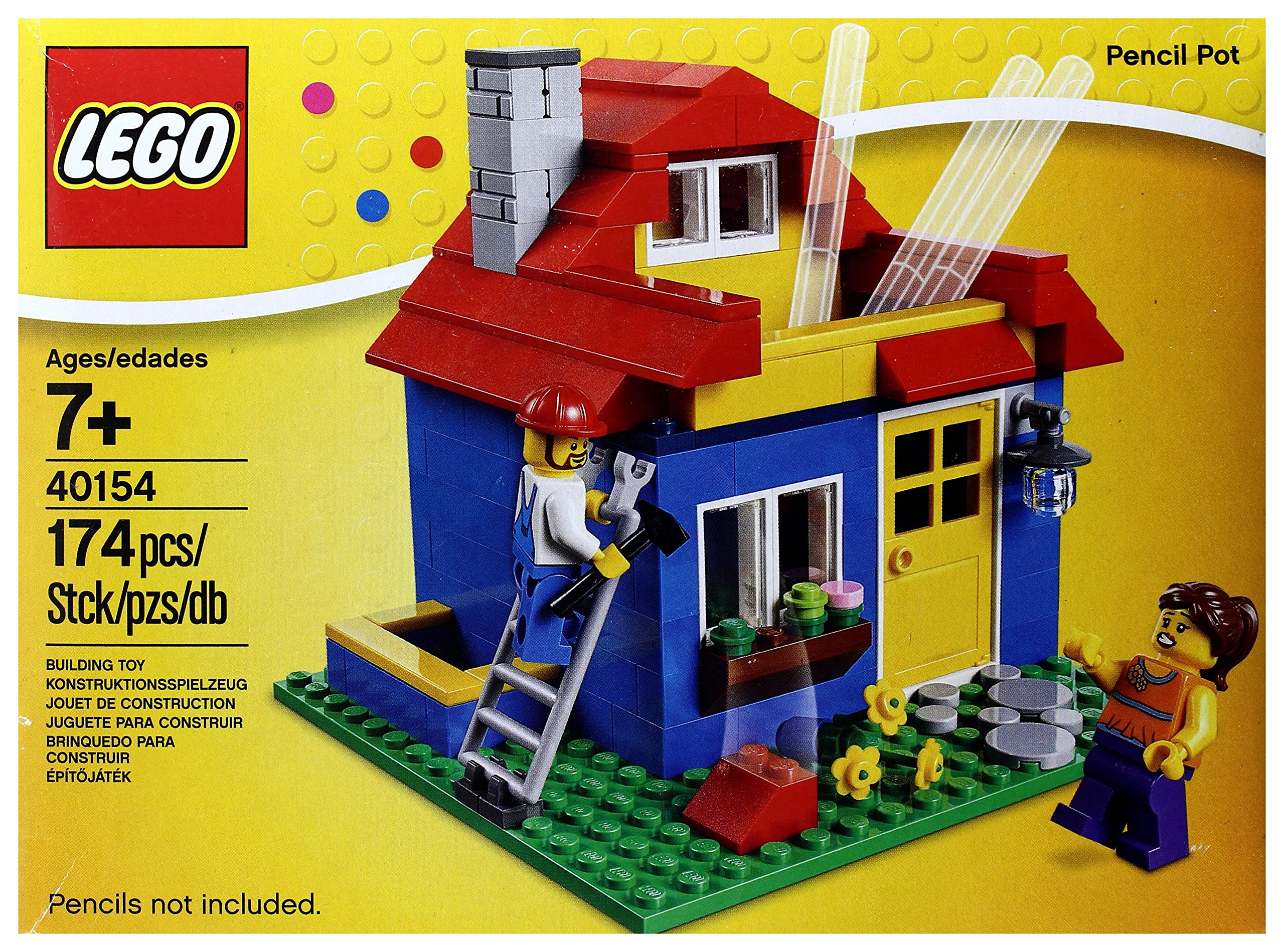 LEGO Pencil Holder 40154 - Creative Building Blocks Desk Organizer for School, Office & Home Decor