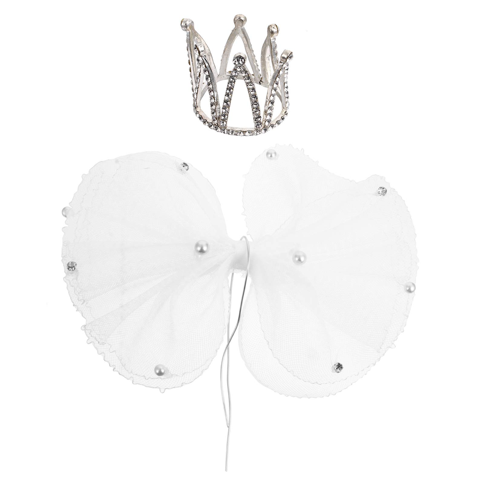 LUOZZY 2-Piece Bowknot Cake Toppers - Creative Mini Crown Cupcake Decorations with Insert Cards for Birthday Cakes, Wedding Desserts & Party Treats
