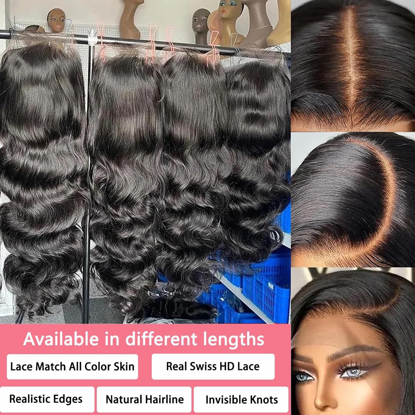 28 Inch 13X6 HD Lace Front Wigs Human Hair - Pre Plucked 200% Density Body Wave Glueless Wig for Women | Natural Black Color | Perfect for Daily Wear, Cosplay & Special Occasions