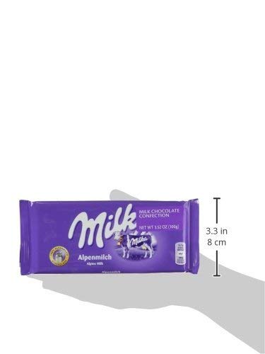 Milka Alpenmilch Alpine Milk Chocolate Bars - 100g Each, Pack of 2 - Creamy Swiss Chocolate for Gifting, Snacking & Dessert Toppings