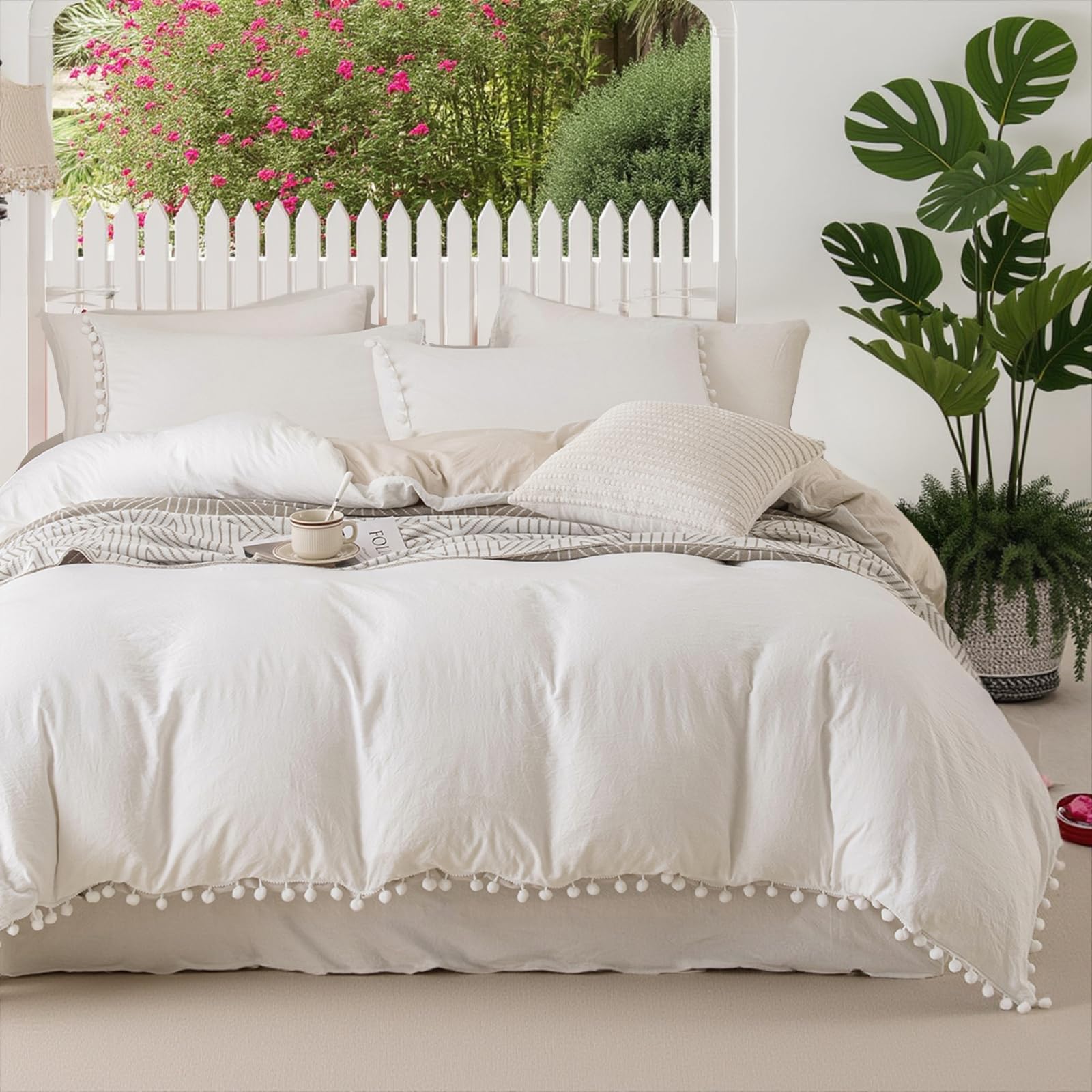 King Size Comforter Set - Ultra Soft Lightweight for Farmhouse & Boho Bedroom Decor