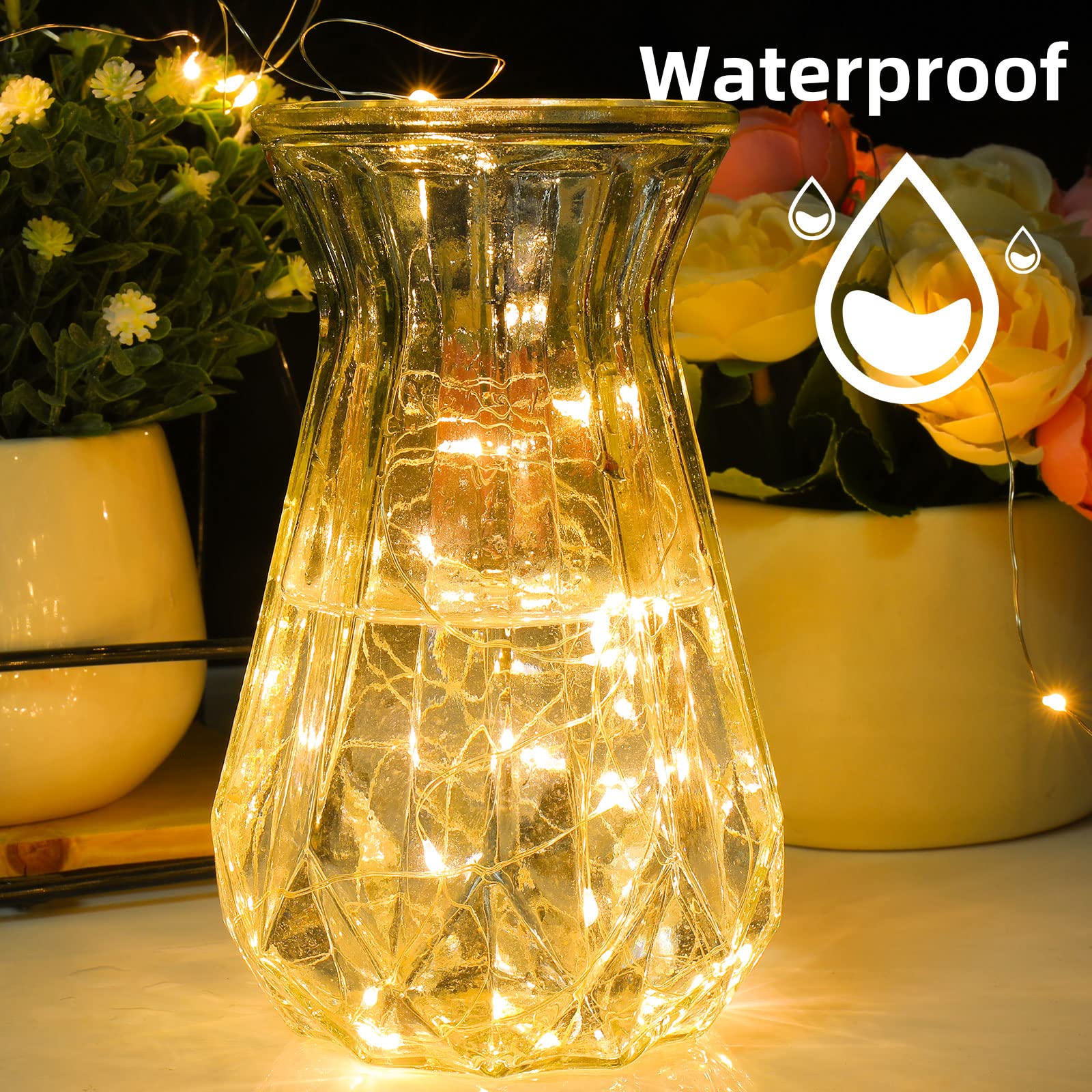 2 Pack 100 LED Fairy Lights - 33ft USB String Lights with Remote for Home Decor (Warm White) - Perfect for Christmas & Bedroom