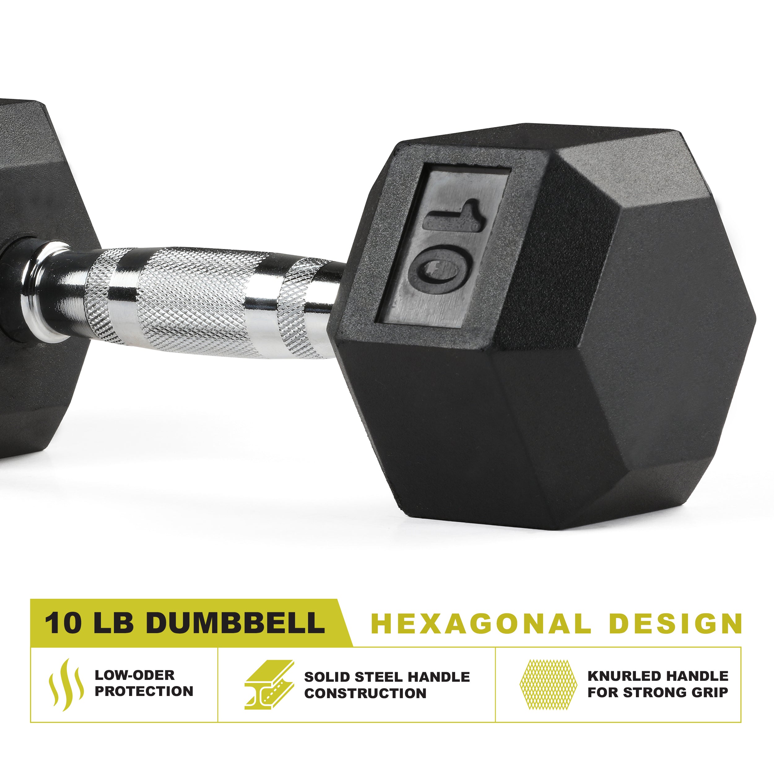 PRCTZ Rubber Encased Hex Dumbbell Set (Pair) - 5 to 40 lbs Weight Options for Home Gym, Strength Training & CrossFit Workouts | Non-Slip Grip & Durable Rubber Coating