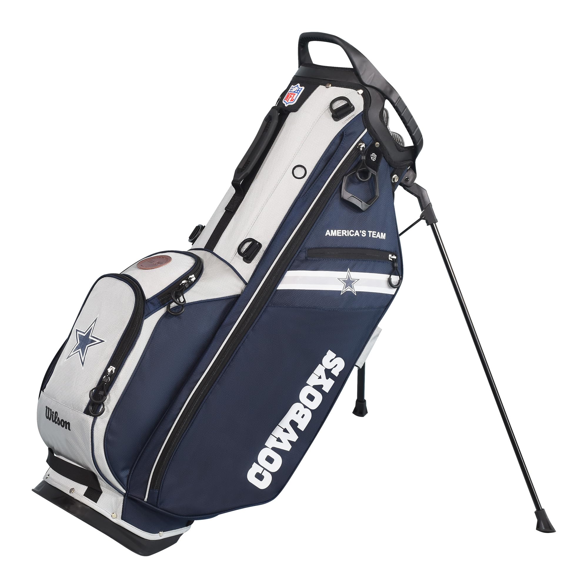 Wilson NFL Dallas Cowboys Stand Golf Bag - Durable & Lightweight for Men & Women | Perfect for Golf Courses, Driving Ranges & Outdoor Sports