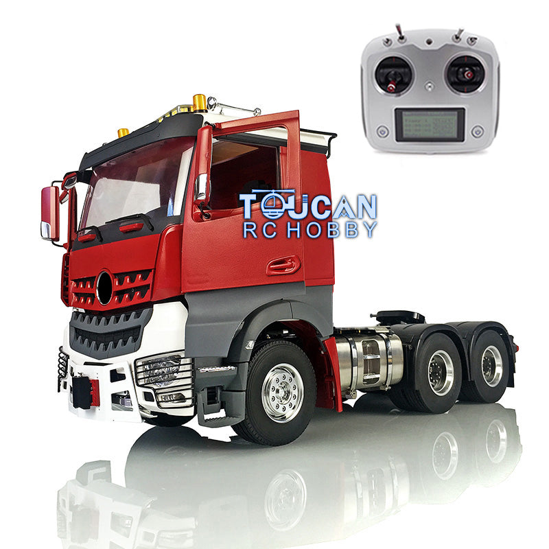1/14 Scale 6x6 LESU Metal RC Highline Tractor Truck Chassis Kit with DIY Painted Cabin, Sound & Light System, ESC, Roof Lights, and Radio Controller - Perfect for Off-Road Adventures, RC Enthusiasts, and DIY Model Builders