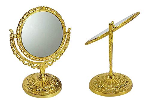 PELO Stone Design Table Mirror for Living Room & Home Decor - Lightweight 15g Makeup Mirror, Perfect Gift for Women (Pack of 1) - Ideal for Vanity, Dressing Table & Bedroom Decor