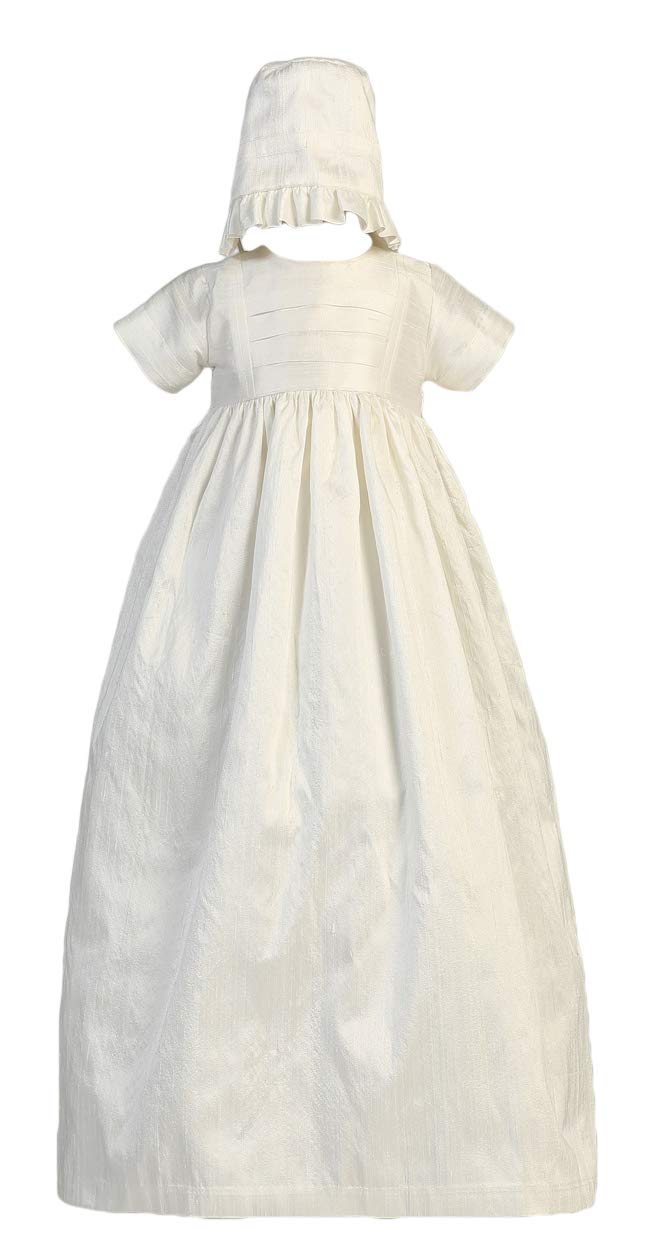 Swea Pea & Lilli Baby Girls Silk Heirloom Family Christening Gown with 2 Bonnets - Perfect for Baptism, First Communion & Special Occasions